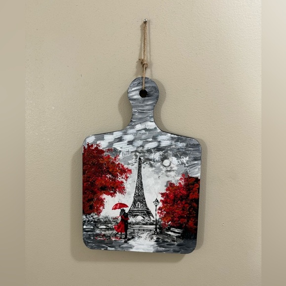 Wooden Paris Eiffel Tower Plaque Size 8”x12” - Picture 1 of 4